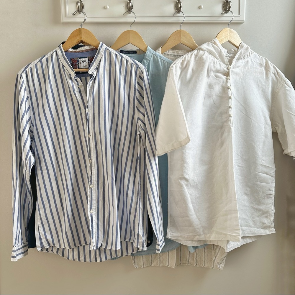 FIVE Zara Men’s Linen/Cotton Shirts Size M/L